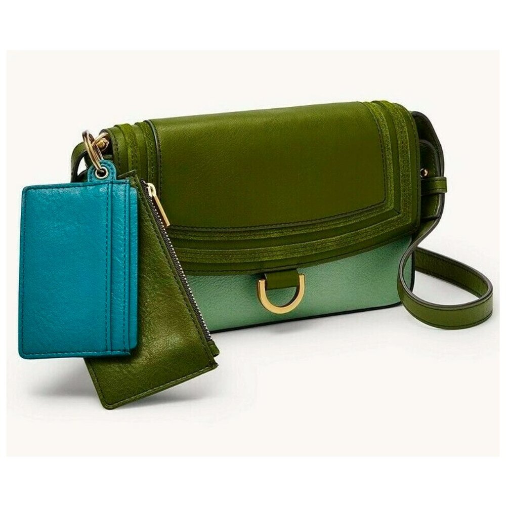 S Fossil Millie Leather Crossbody with Pouches Moss Green SLG1429365 NWT $138